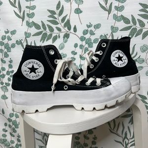 Converse high top chunky sole platform sneakers black womens sz 8